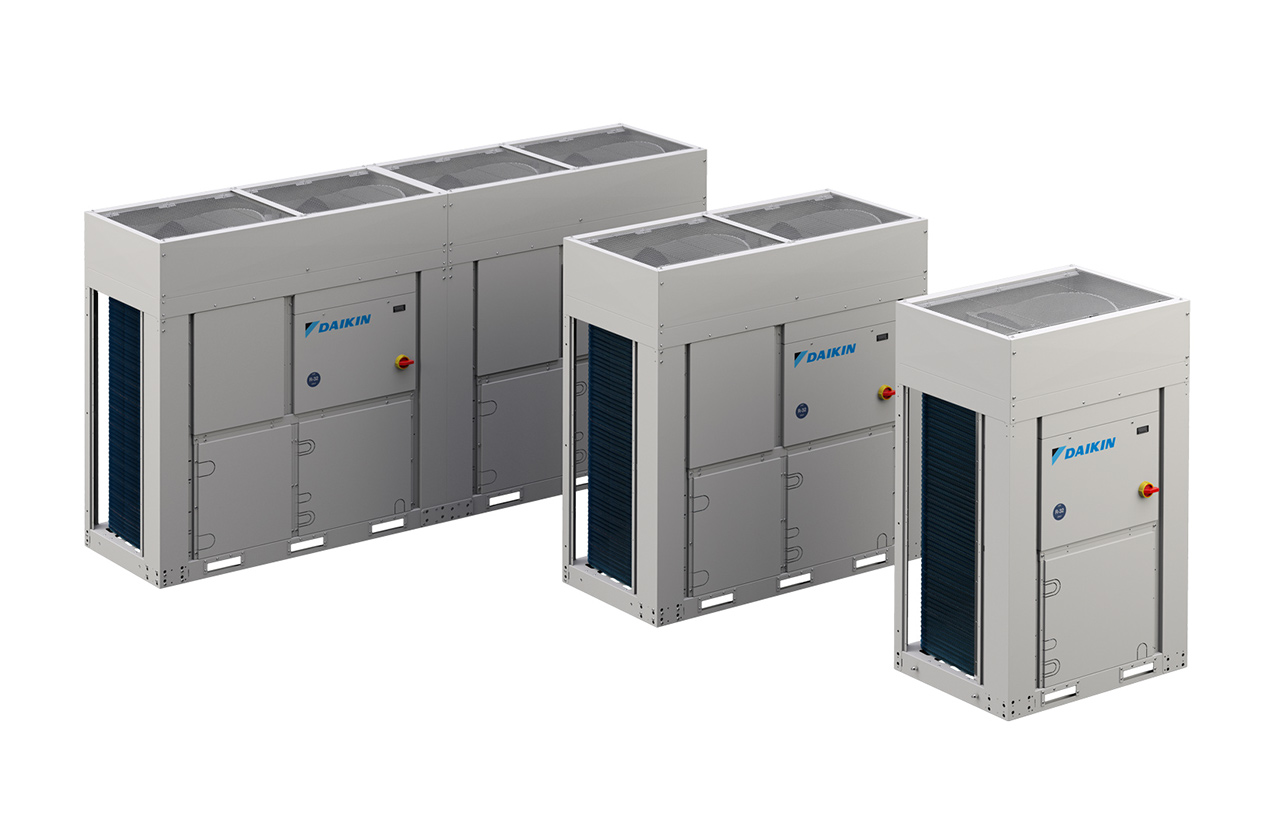 Kleiner Inverter-Kaltwassersatz mit R-32 für 64 bis 90 kW