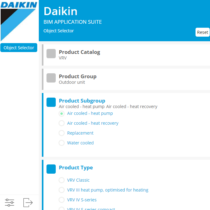 Daikin | Selezione dei refrigeratori online
